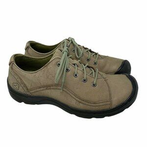 Keen Womens Hiking Trail Shoes Beige 1008387 Low Top Leather Lace Up 7.5 M